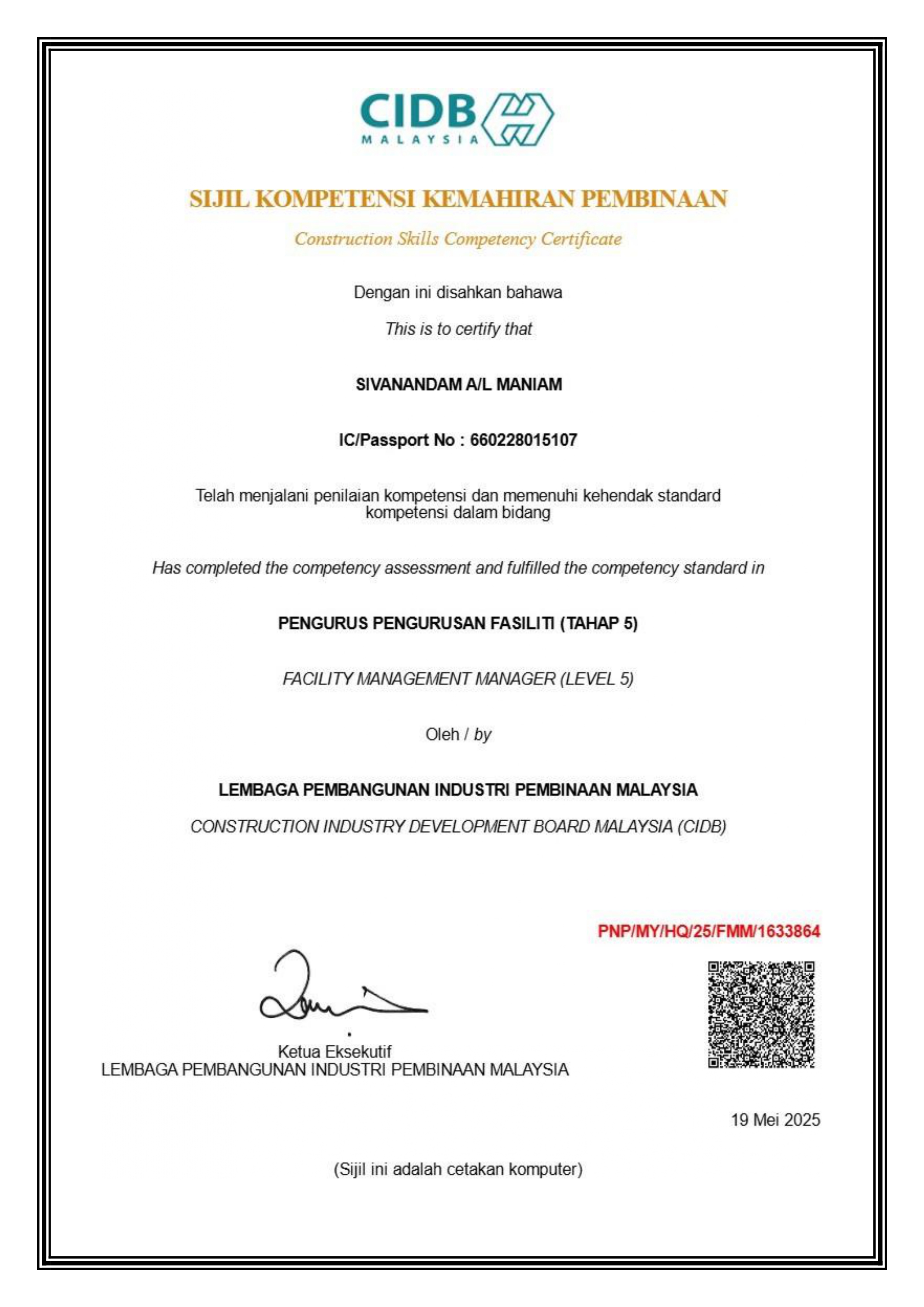 Certified Facility Management Manager