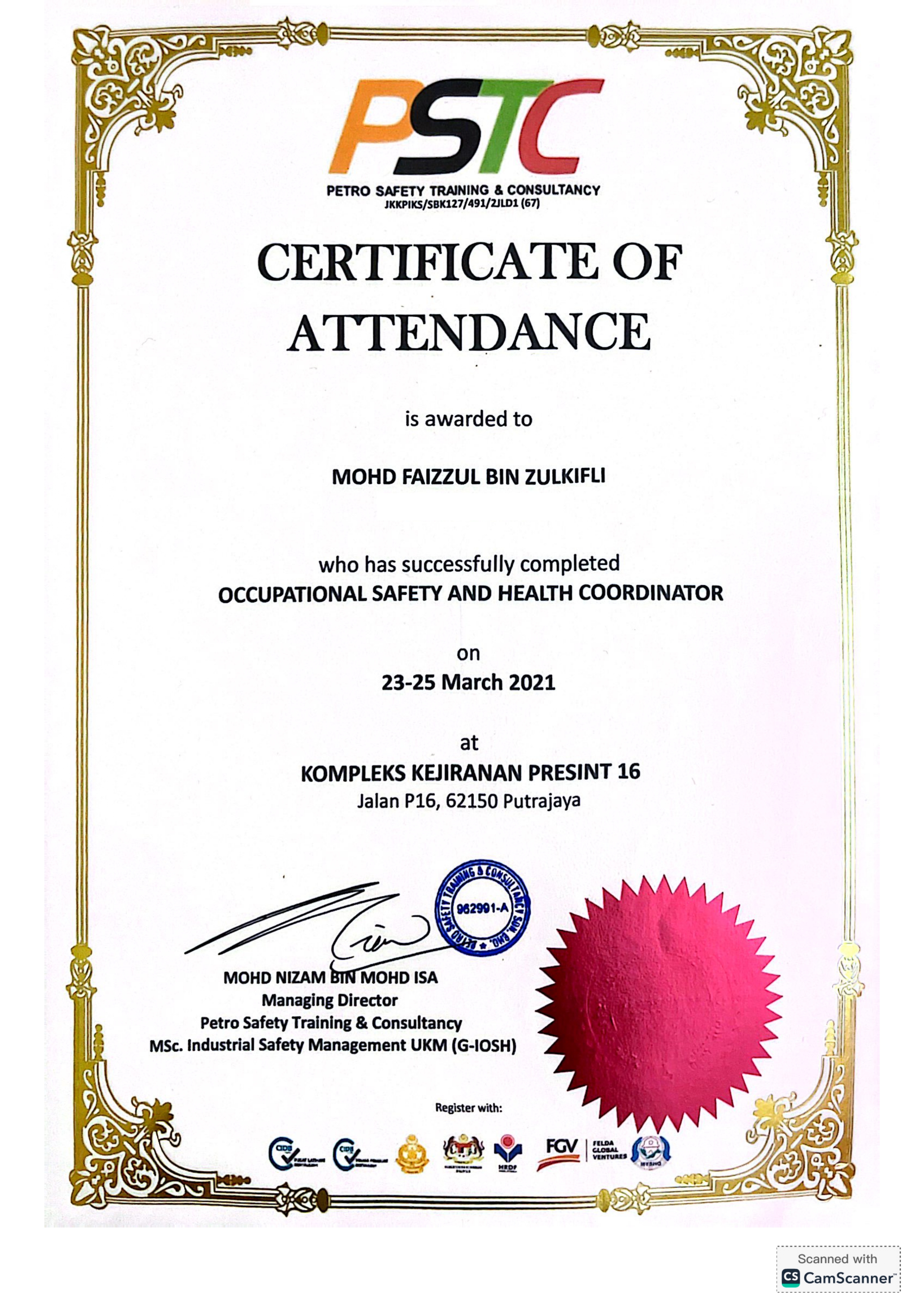 Safety And Health Coordinator