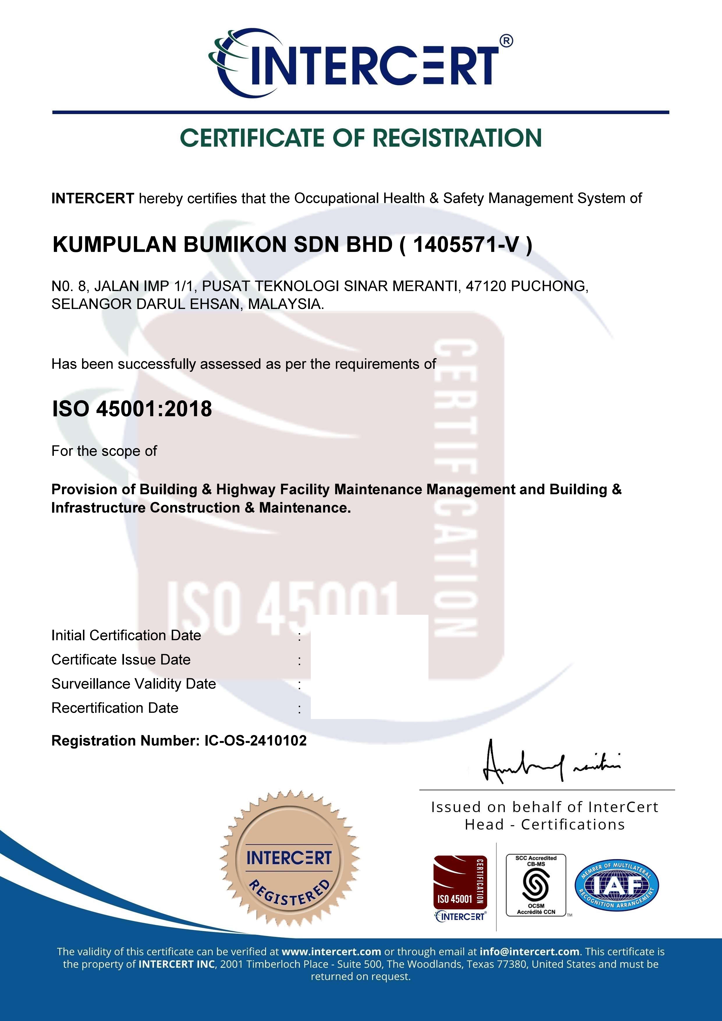 ISO 45001 - Occupational Health & Safety